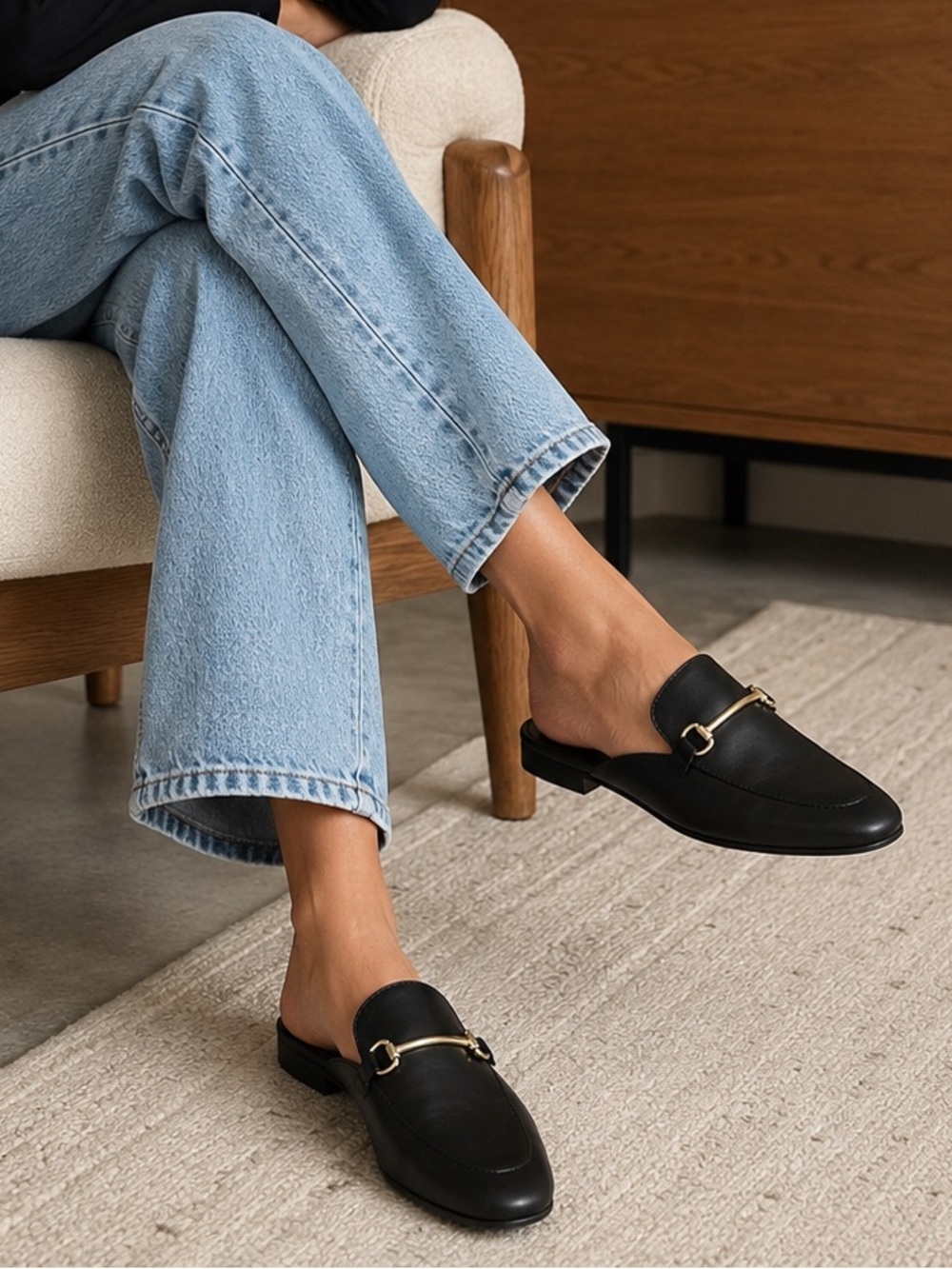 Steve Madden Galilea loafers classic black elegant gold horsebit hardware 8.5